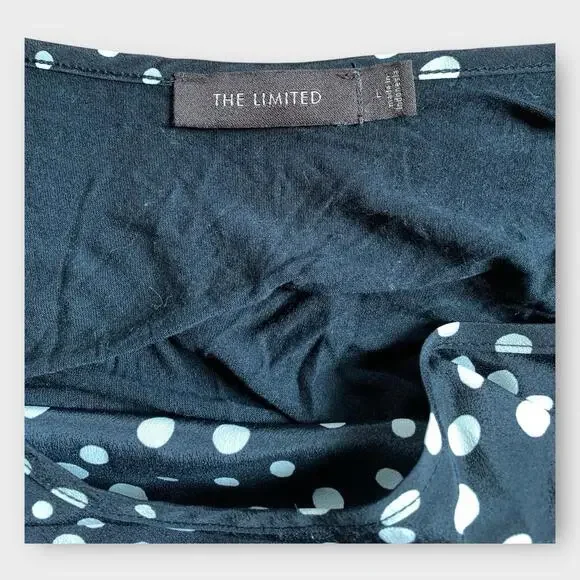 The Limited Polka Dot Sleeveless Top Black White Large Top Sheer Back Everyday - Picture 7 of 9